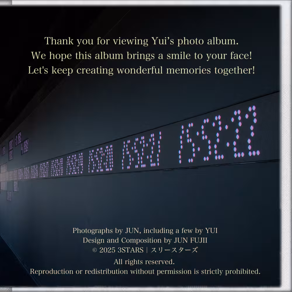 Yui デジタルフォトアルバム vol.2 バックカバー裏