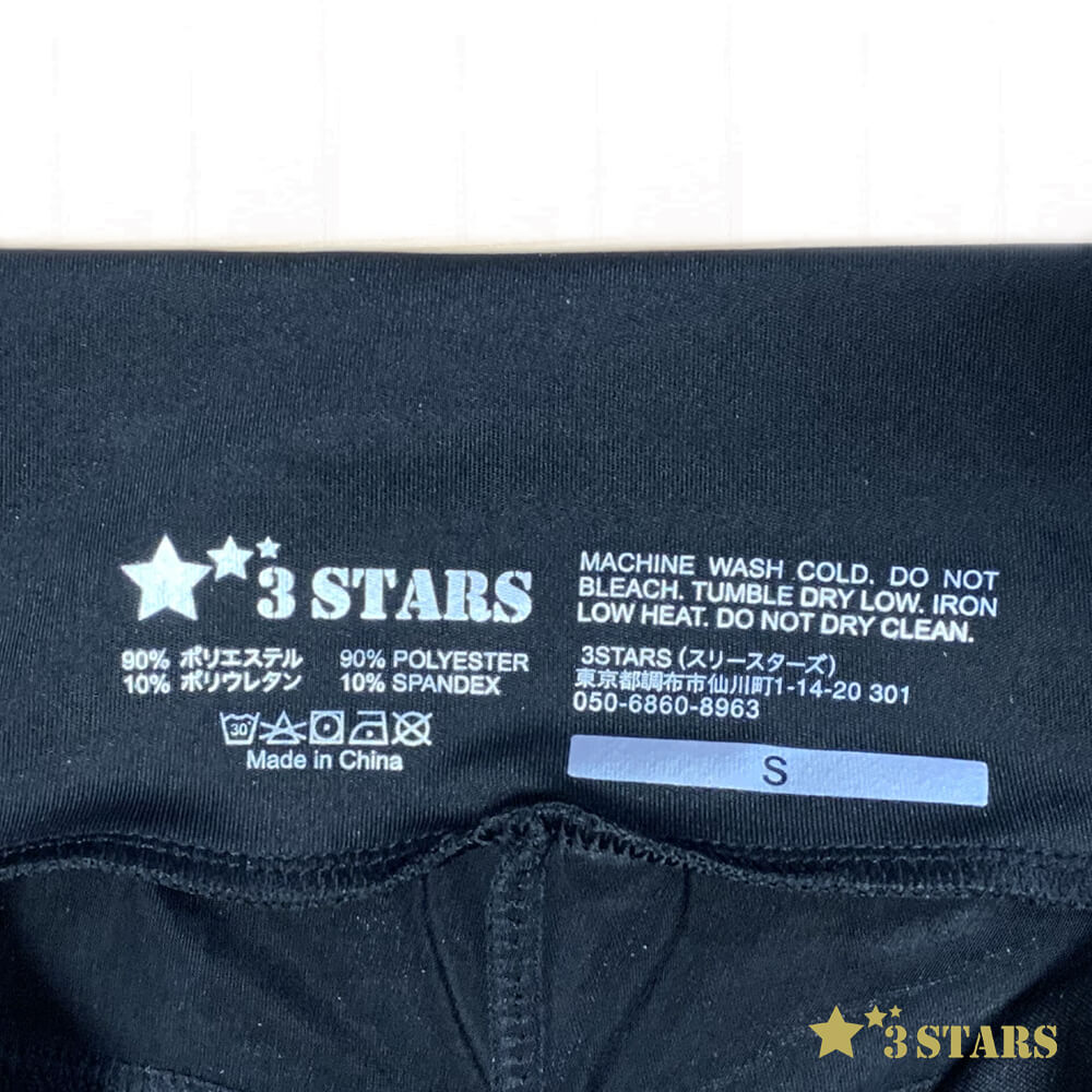 【３STARS】ライン入り レギンス ヨガウェア ヨガパンツ 美尻 メッシュ スポーツウェア 3S-N002：品質表示